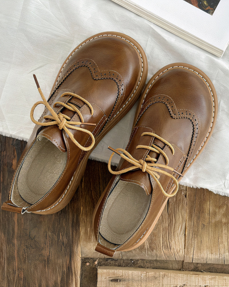 Klassische Damen Oxford Schnürschuhe Im Retro Stil