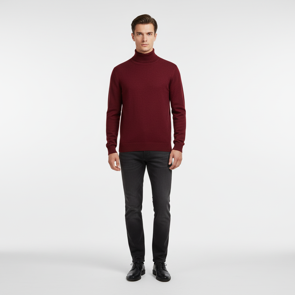 Klassischer Herren Rollkragenpullover mit Regular Fit