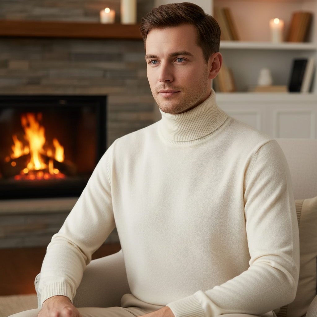 Klassischer Herren Rollkragenpullover mit Regular Fit