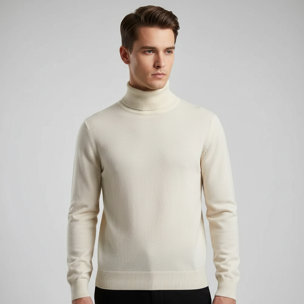 Klassischer Herren Rollkragenpullover mit Regular Fit