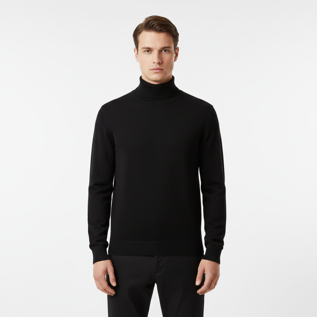 Klassischer Herren Rollkragenpullover mit Regular Fit