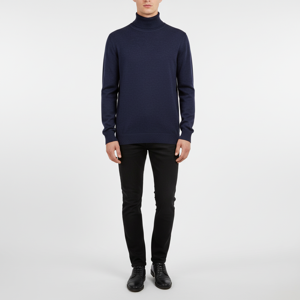 Klassischer Herren Rollkragenpullover mit Regular Fit