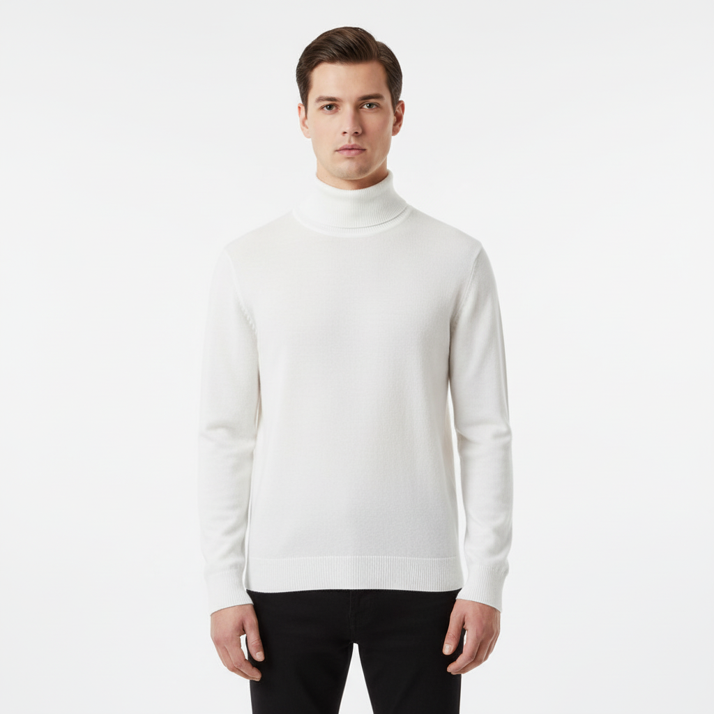 Klassischer Herren Rollkragenpullover mit Regular Fit
