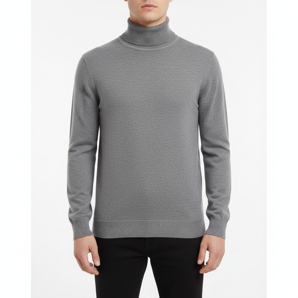 Klassischer Herren Rollkragenpullover mit Regular Fit