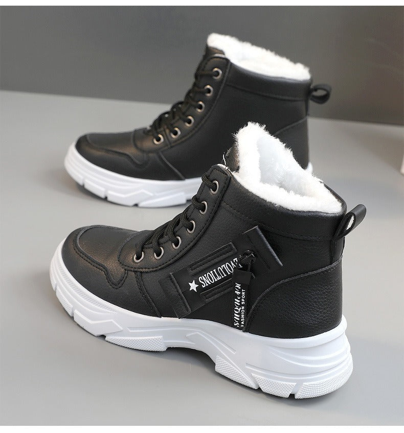 Gefütterte Damen Schuhe mit dicker Plateausohle