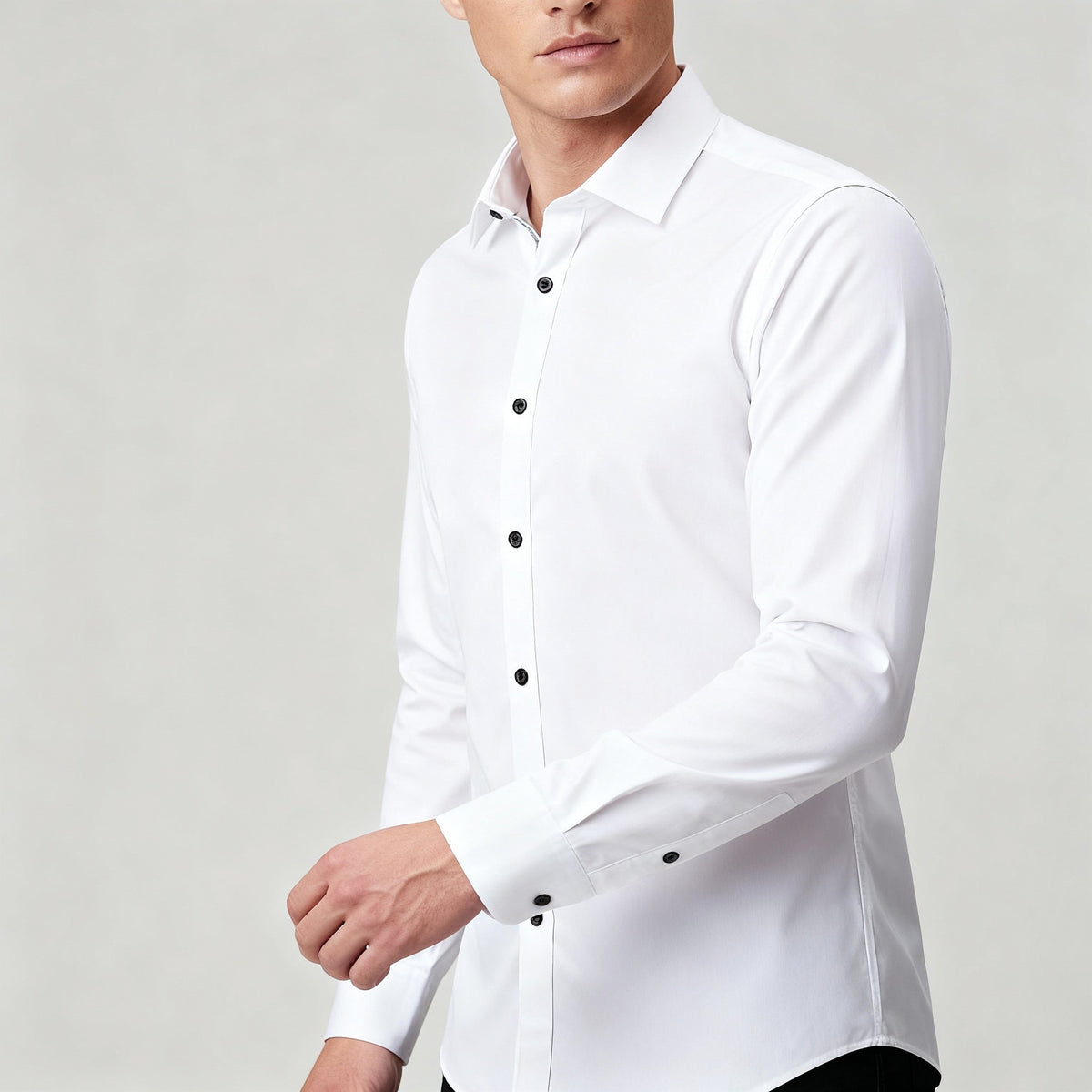 Knitterfreies Slim Fit Herren Stretchhemd