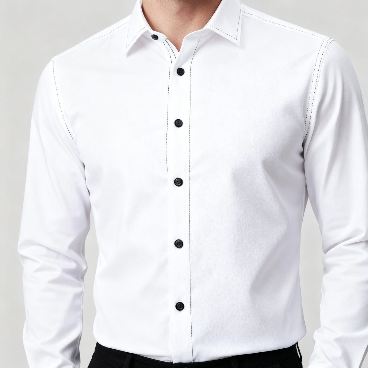 Knitterfreies Slim Fit Herren Stretchhemd