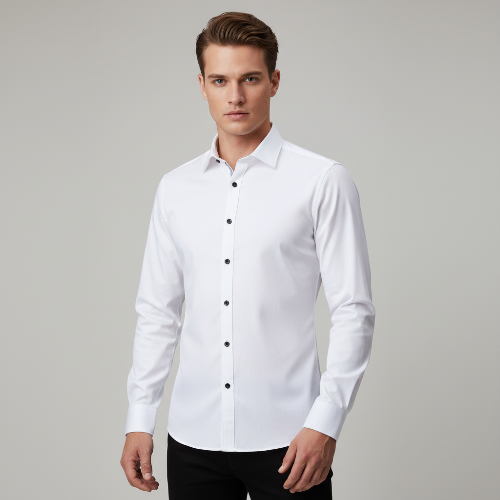 Knitterfreies Slim Fit Herren Stretchhemd
