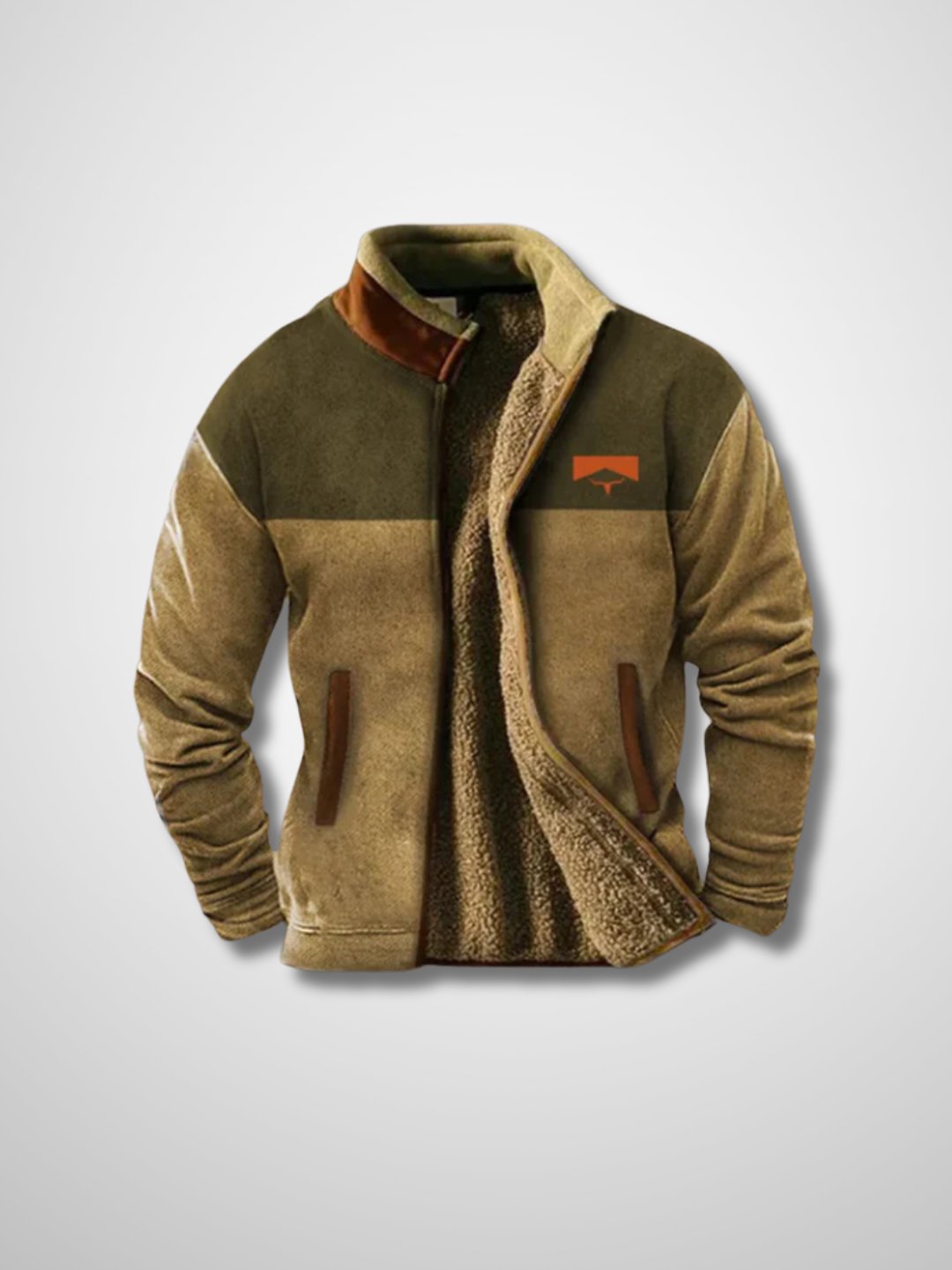 Herren Fleecejacke mit Sherpa Futter und Reissverschluss