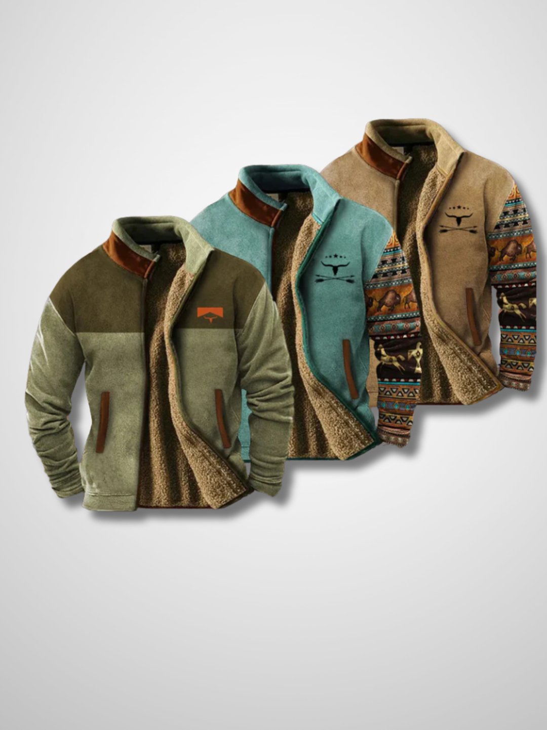 Herren Fleecejacke mit Sherpa Futter und Reissverschluss