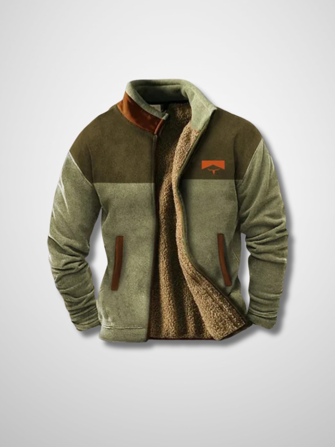 Herren Fleecejacke mit Sherpa Futter und Reissverschluss