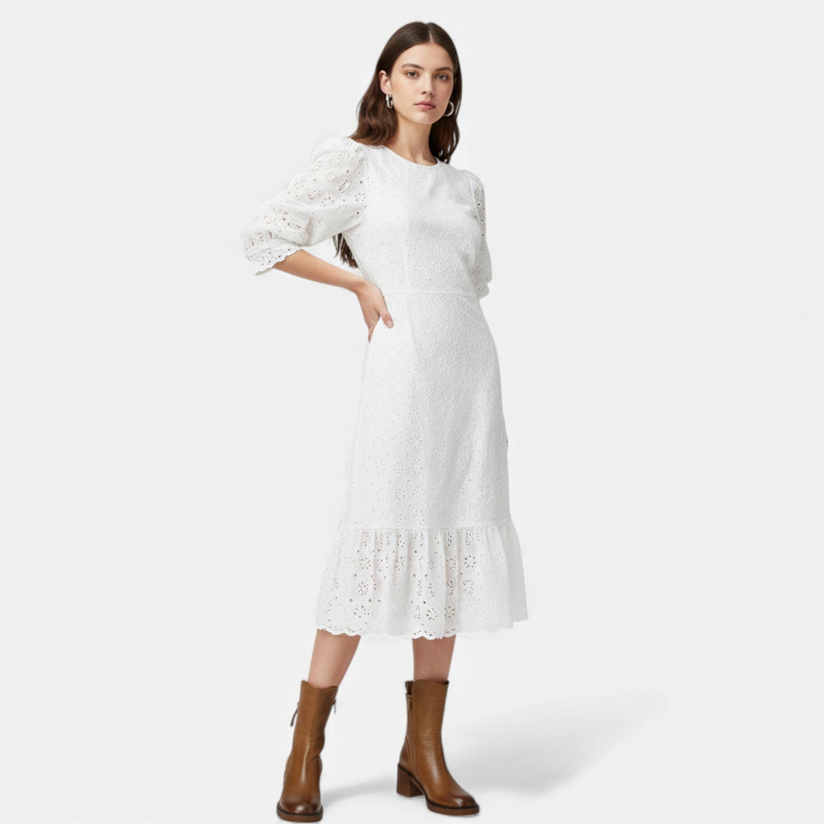 Damen Lederstiefeletten Im Britischen Stil Mit Blockabsatz