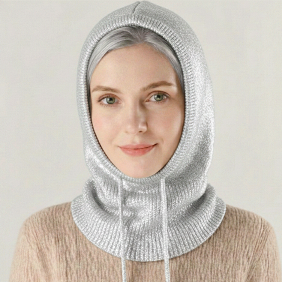 Unisex Strickmütze mit Verstellbarem Kordelzug