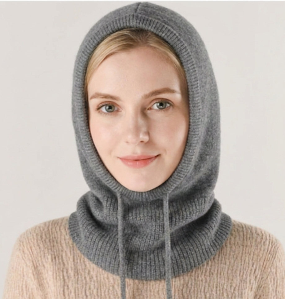 Unisex Strickmütze mit Verstellbarem Kordelzug