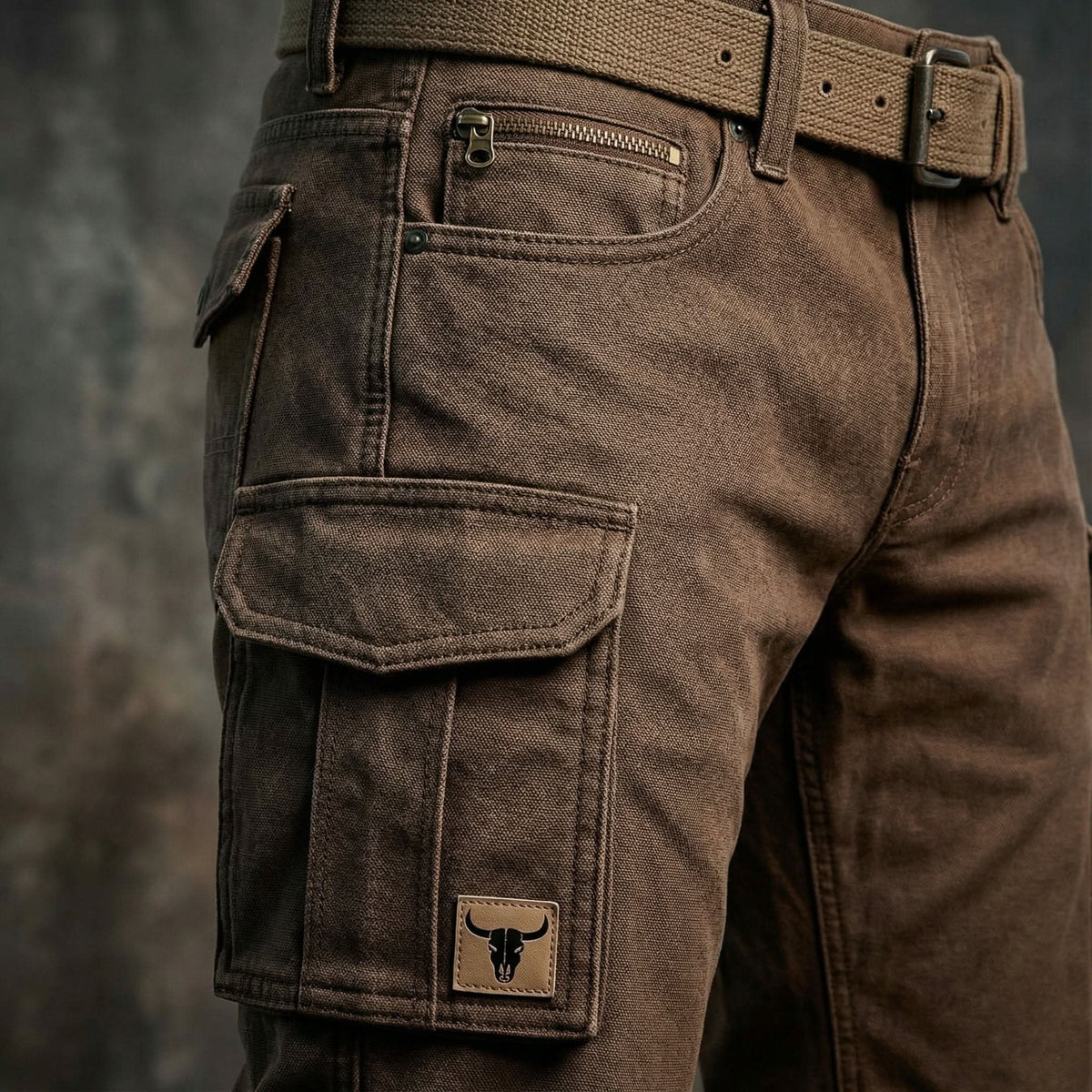 Gefütterte Cargohose aus Baumwoll-Canvas für Herren
