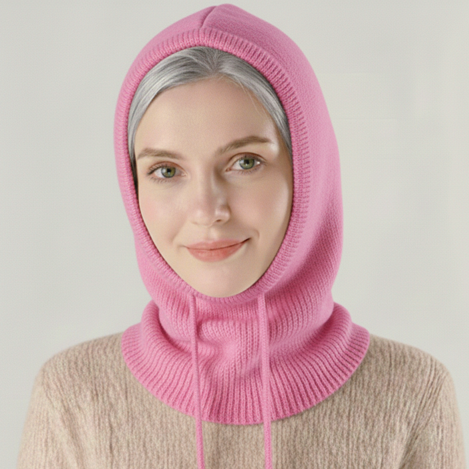 Unisex Strickmütze mit Verstellbarem Kordelzug