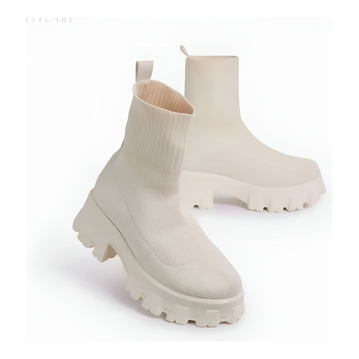 Elastische Damen Sock-Boots mit rutschfester Sohle