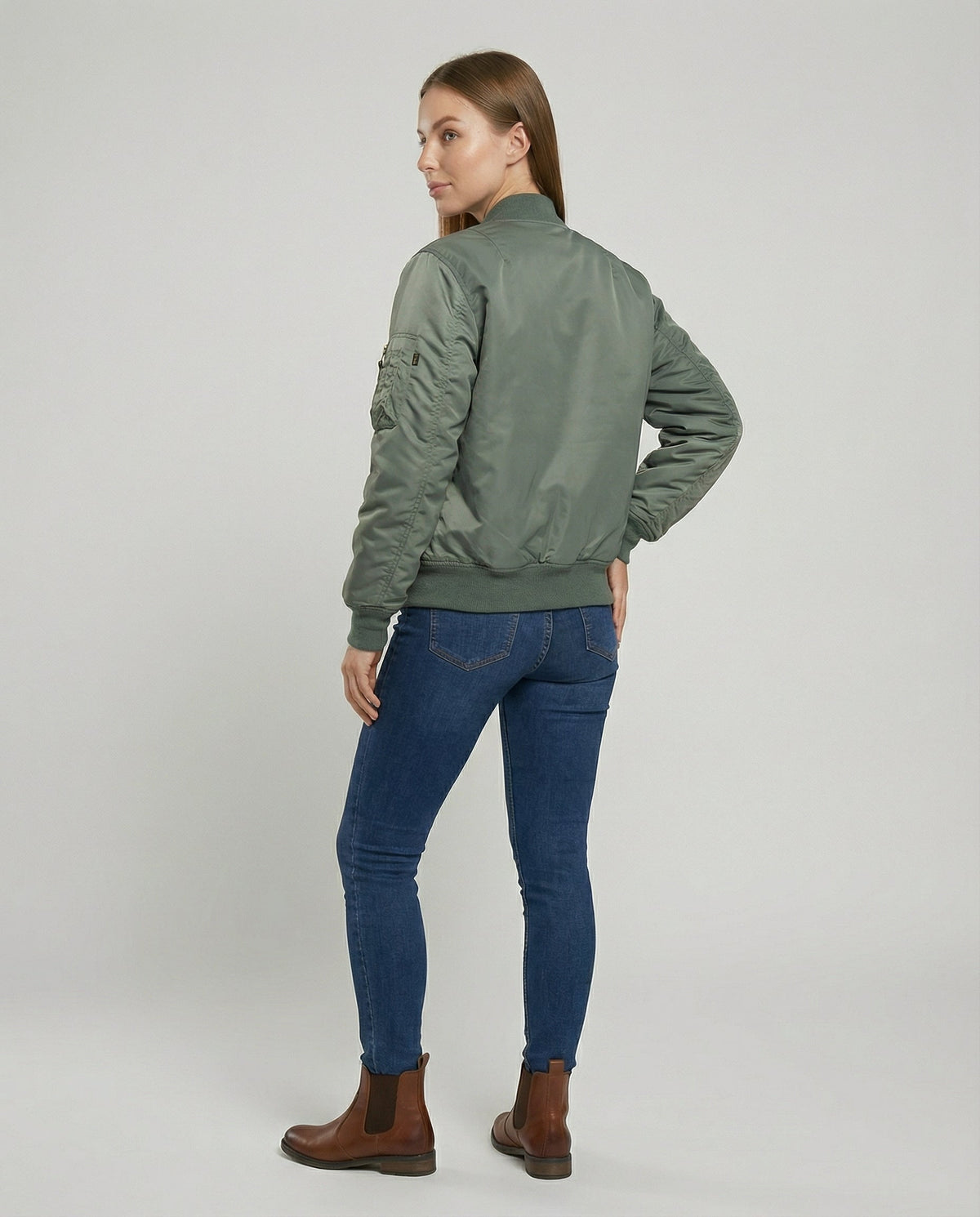 Gefütterte Klassische Damen Bomberjacke mit Rippbündchen