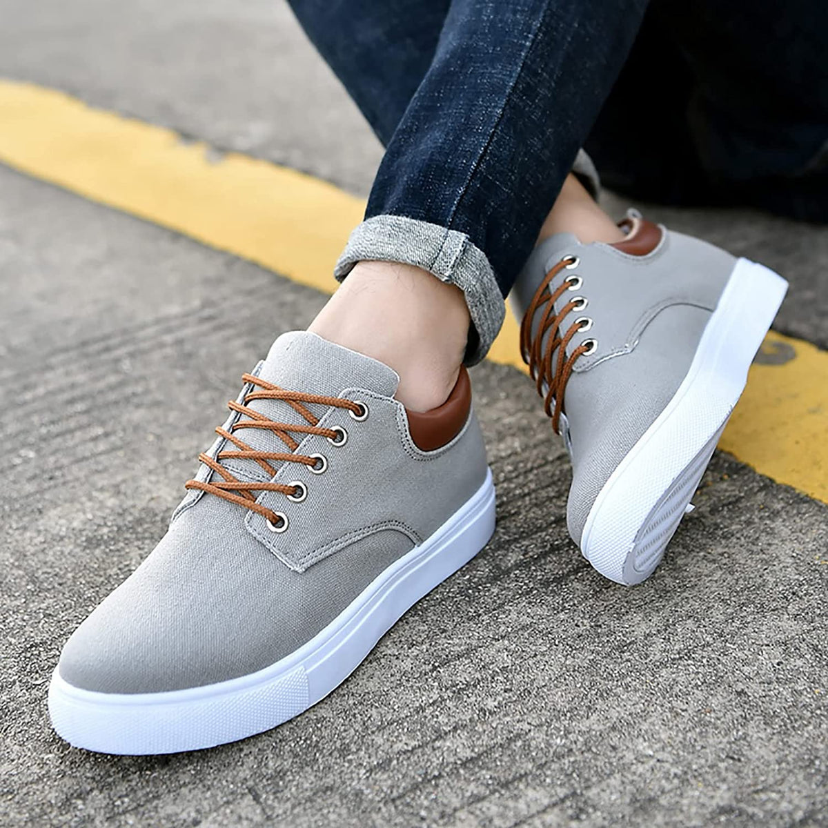 Herren Canvas Sneaker mit weißer Sohle