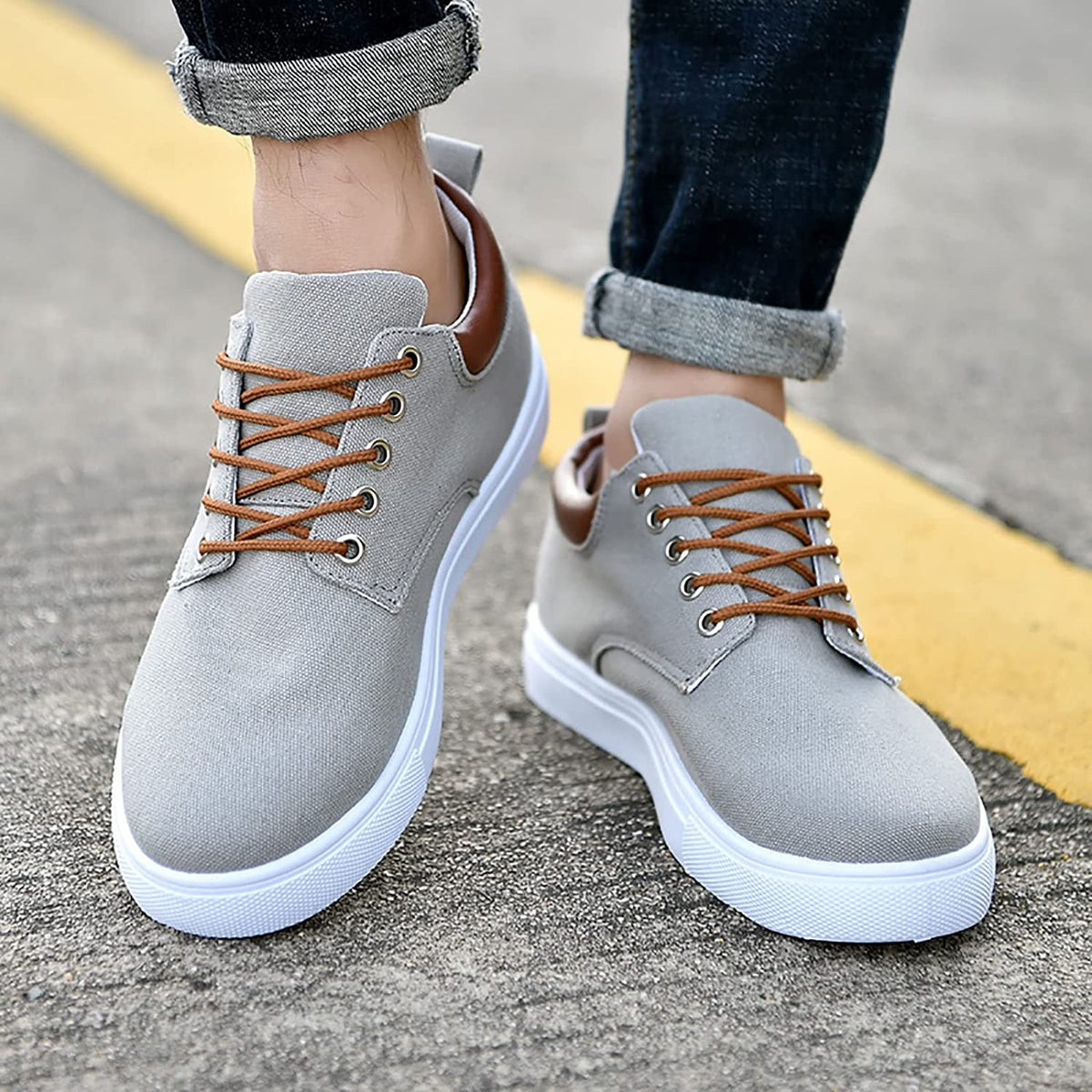Herren Canvas Sneaker mit weißer Sohle