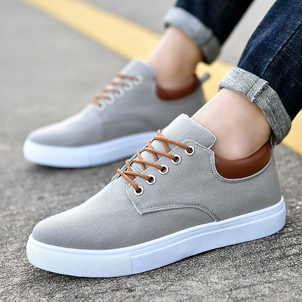 Herren Canvas Sneaker mit weißer Sohle