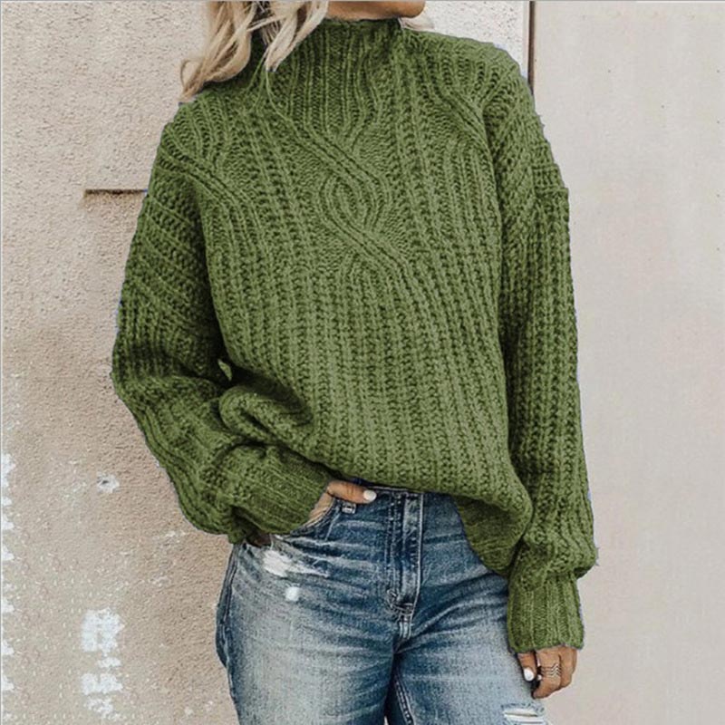 Oversize Damen Rollkragenpullover Aus Baumwolle