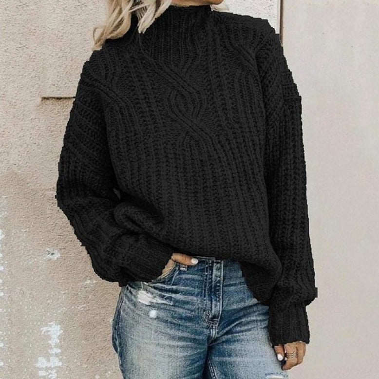 Oversize Damen Rollkragenpullover Aus Baumwolle