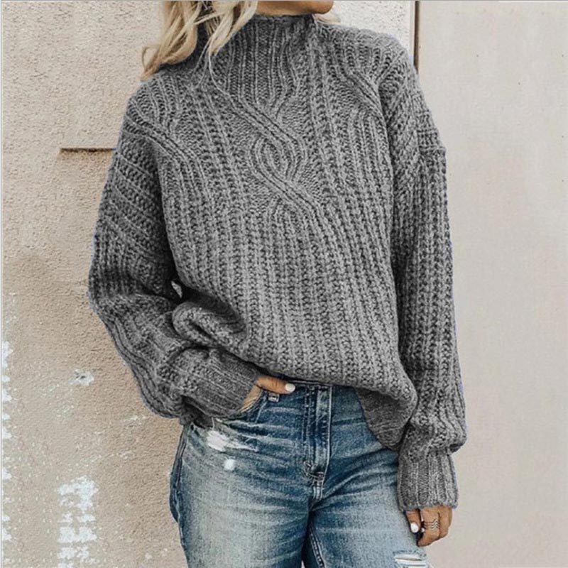 Oversize Damen Rollkragenpullover Aus Baumwolle