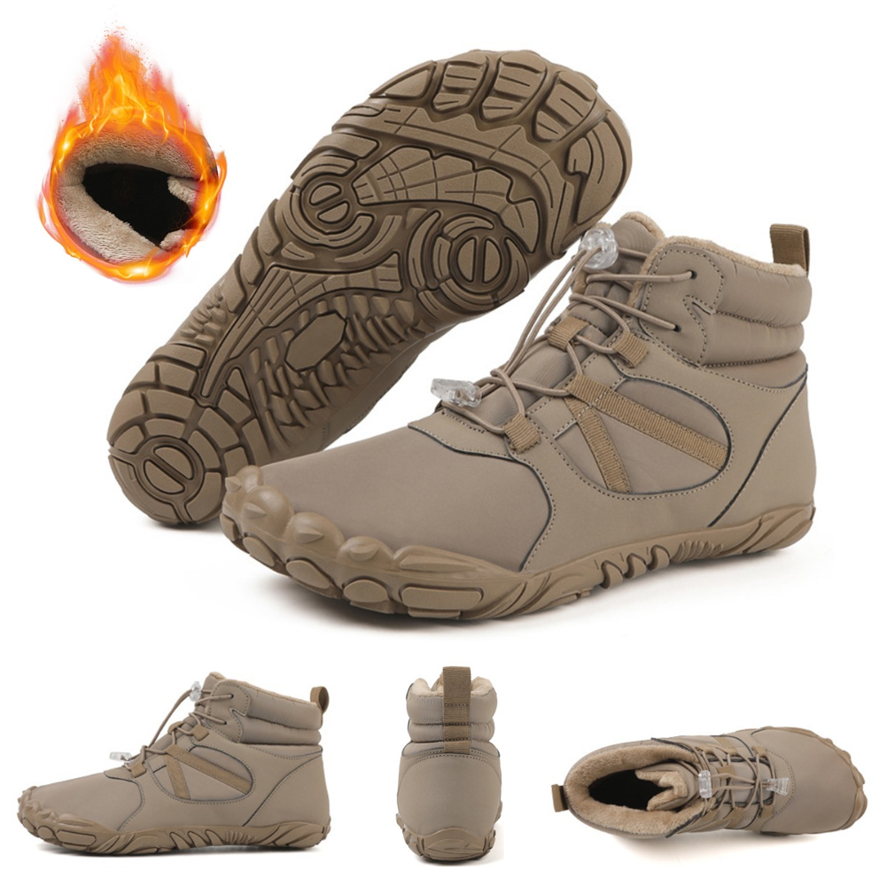 Winterliche Barfuss-Wanderstiefel für Trails und Spaziergänge