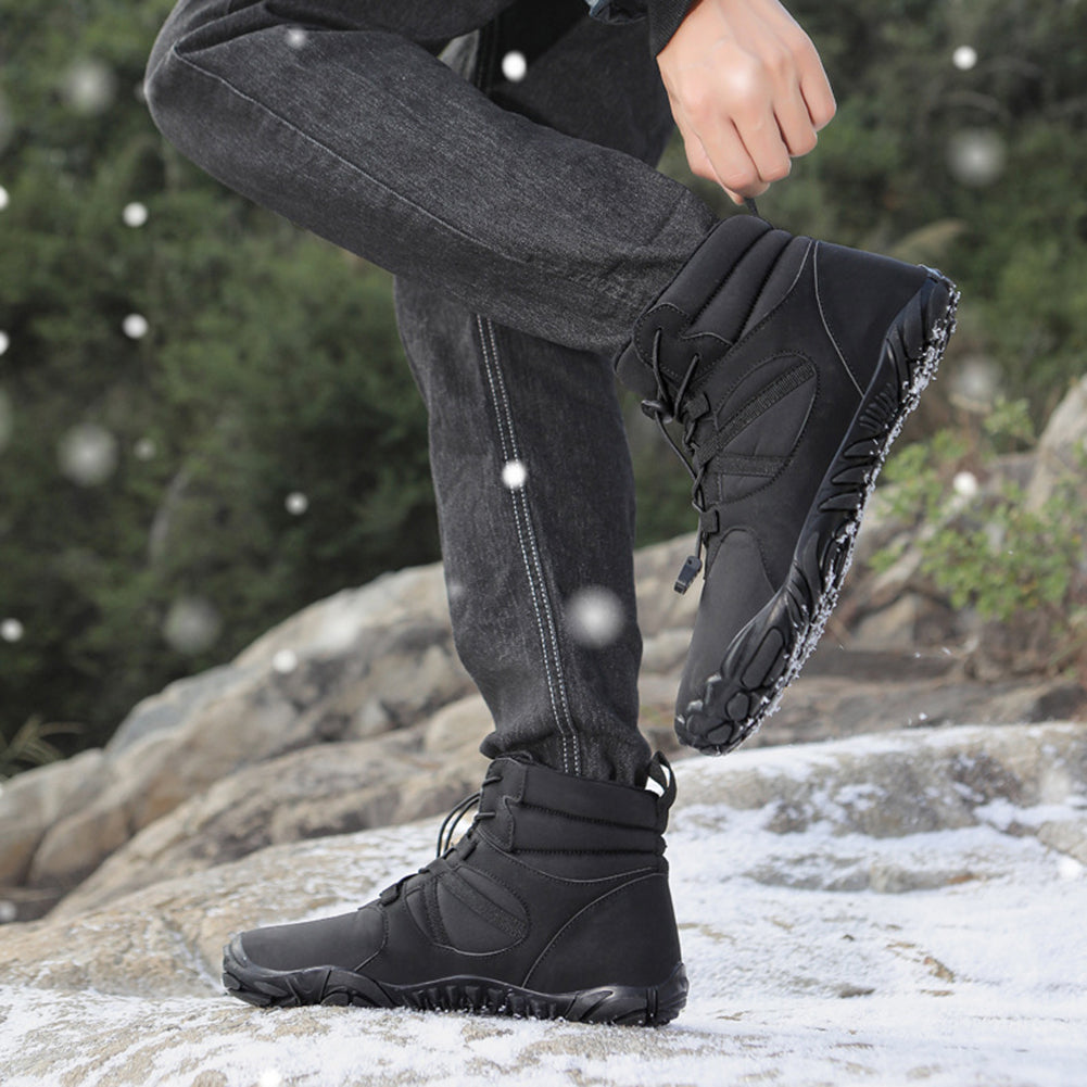 Winterliche Barfuss-Wanderstiefel für Trails und Spaziergänge