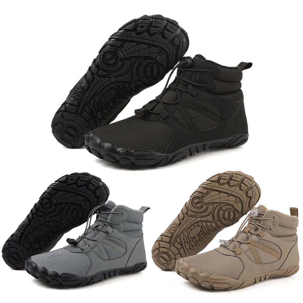 Winterliche Barfuss-Wanderstiefel für Trails und Spaziergänge