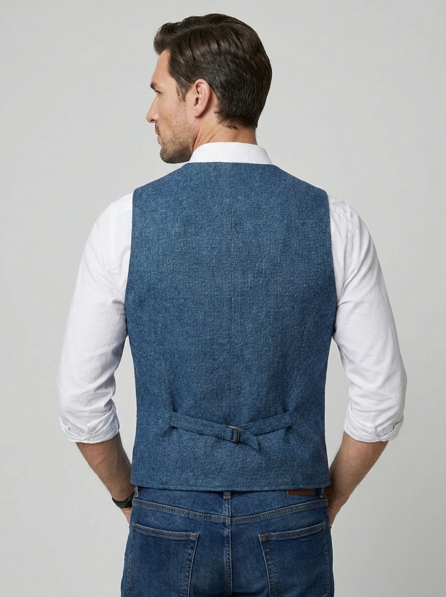 Elegante Herren Weste Mit V-Ausschnitt Und Knopfleiste