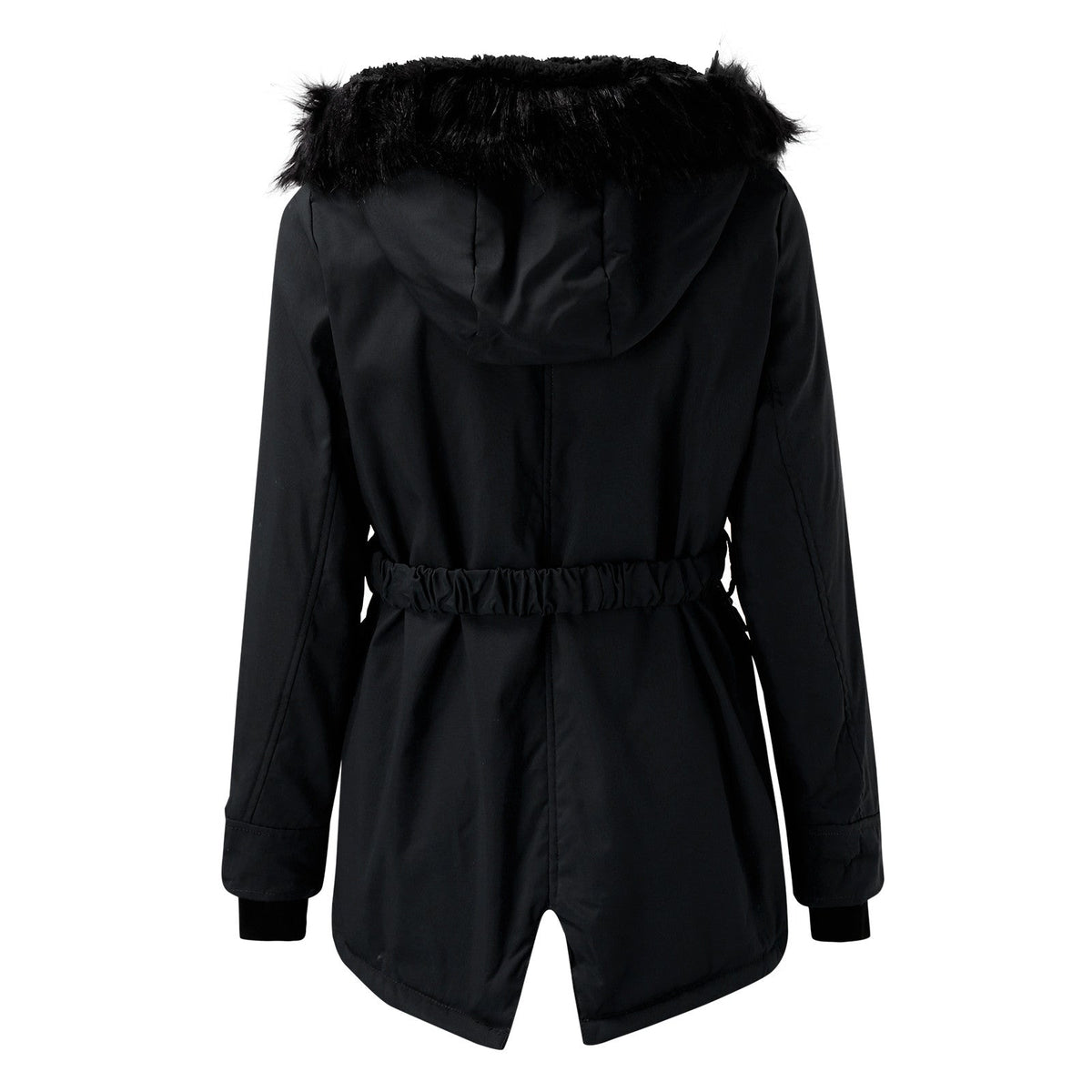Parka pour femme avec capuche en fausse fourrure et matelassage