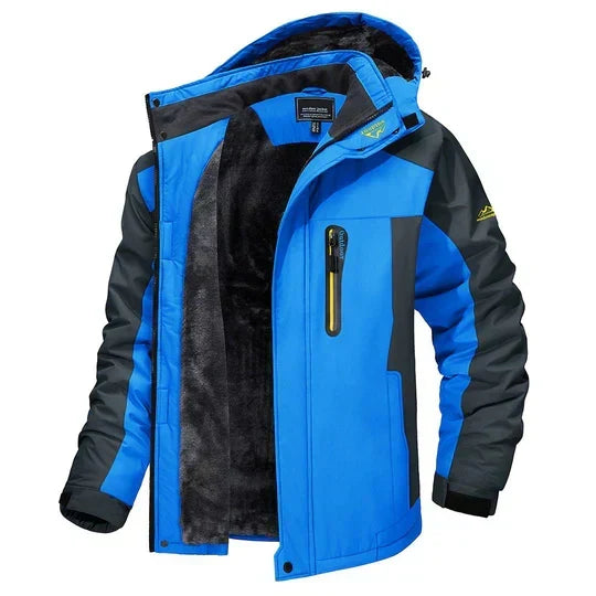 Wasserdichte Herren Winterjacke mit Kapuze und Fleecefutter