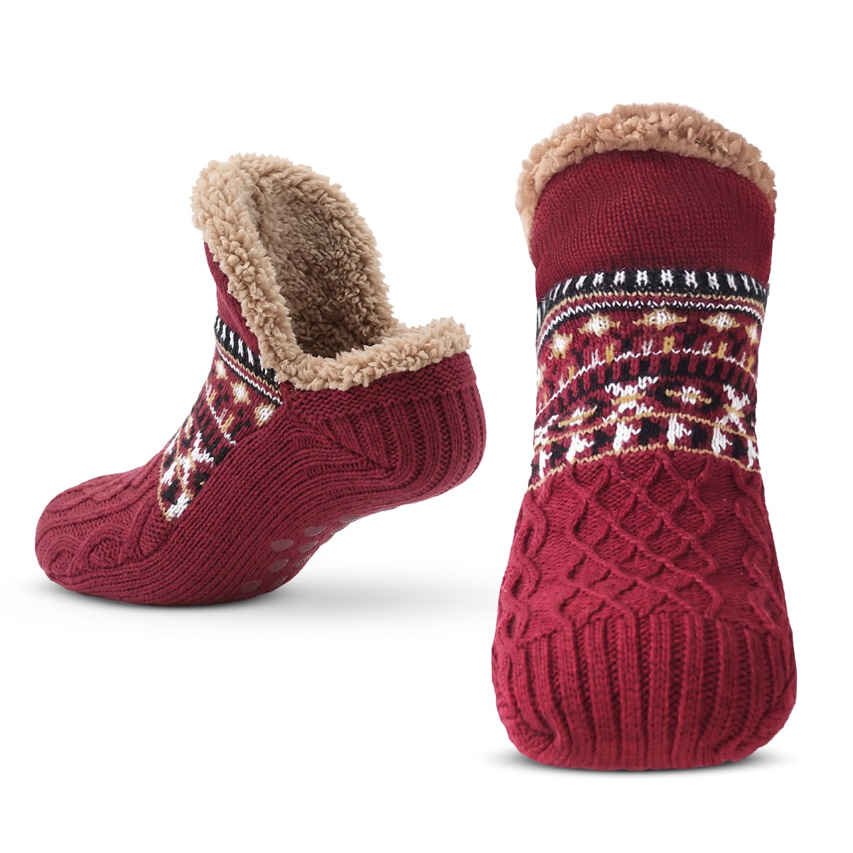 Thermosocken mit Fleecefutter und Antirutsch Noppen