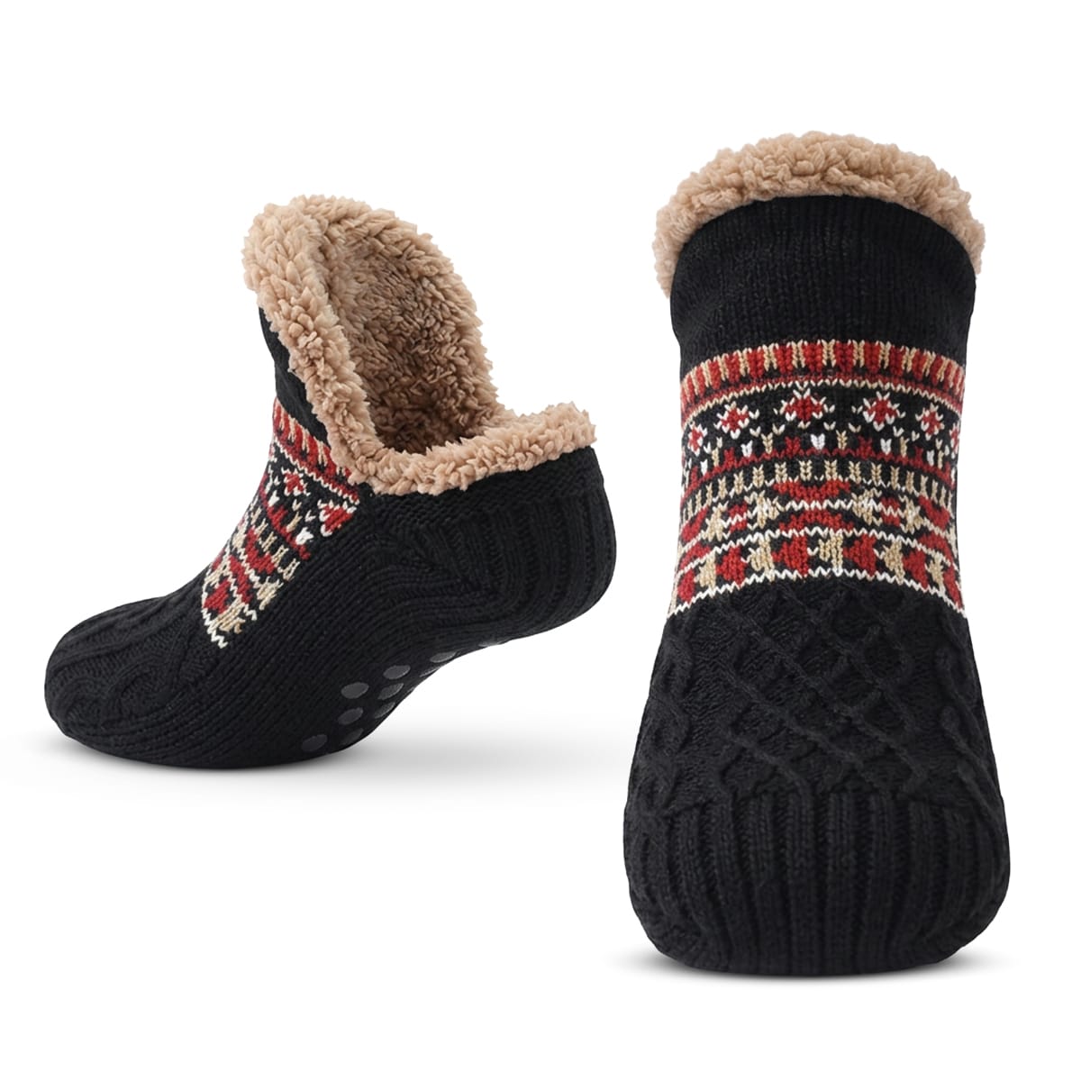 Thermosocken mit Fleecefutter und Antirutsch Noppen