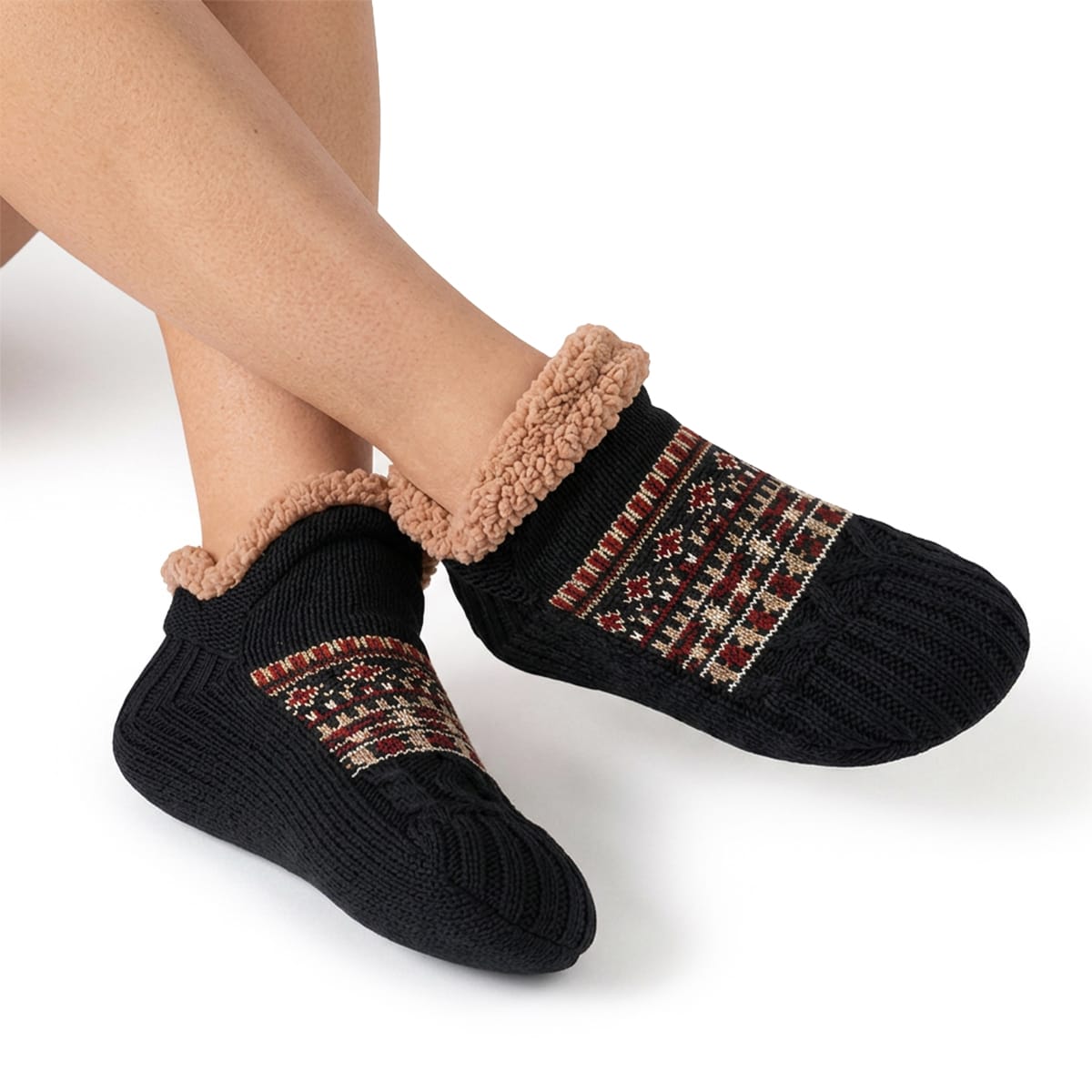 Thermosocken mit Fleecefutter und Antirutsch Noppen