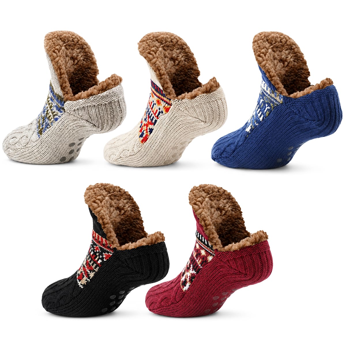 Thermosocken mit Fleecefutter und Antirutsch Noppen