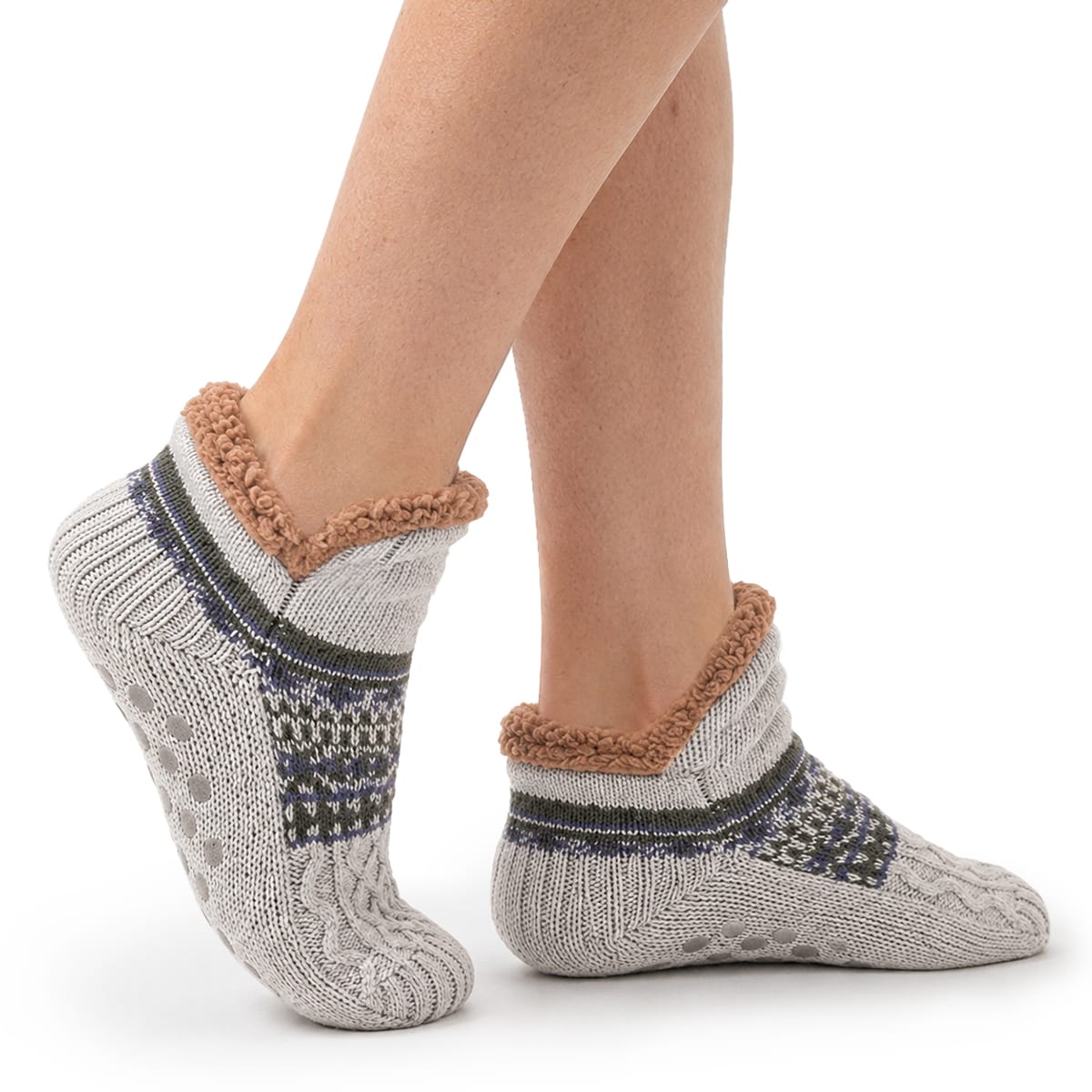 Thermosocken mit Fleecefutter und Antirutsch Noppen