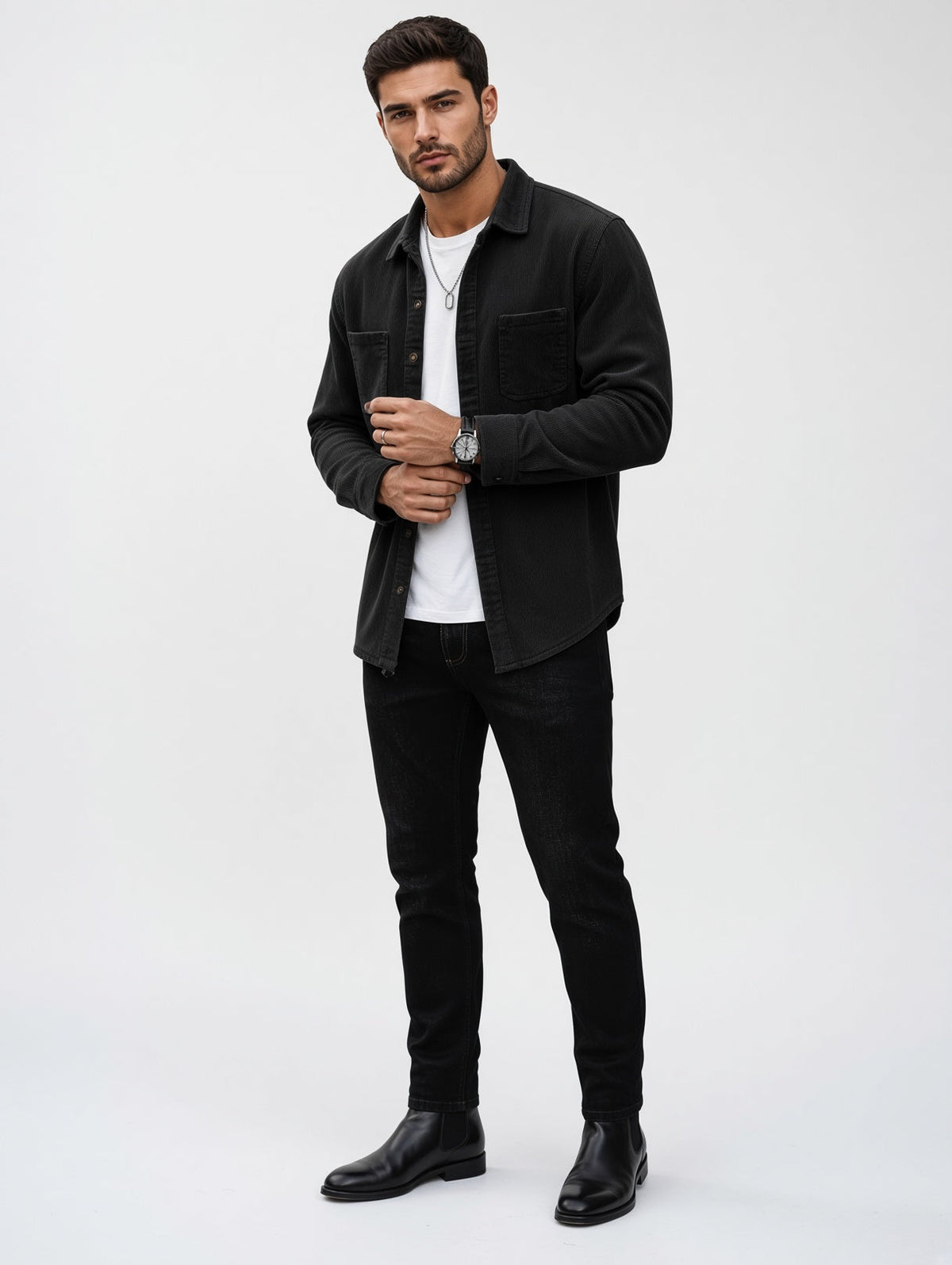 Herren Overshirt aus Cord mit Brusttaschen