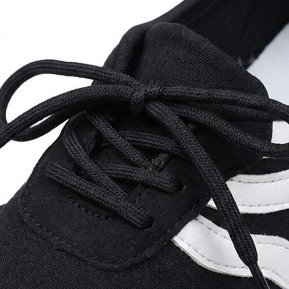 Damen Retro Slip-On Sneaker mit Wellenstreifen