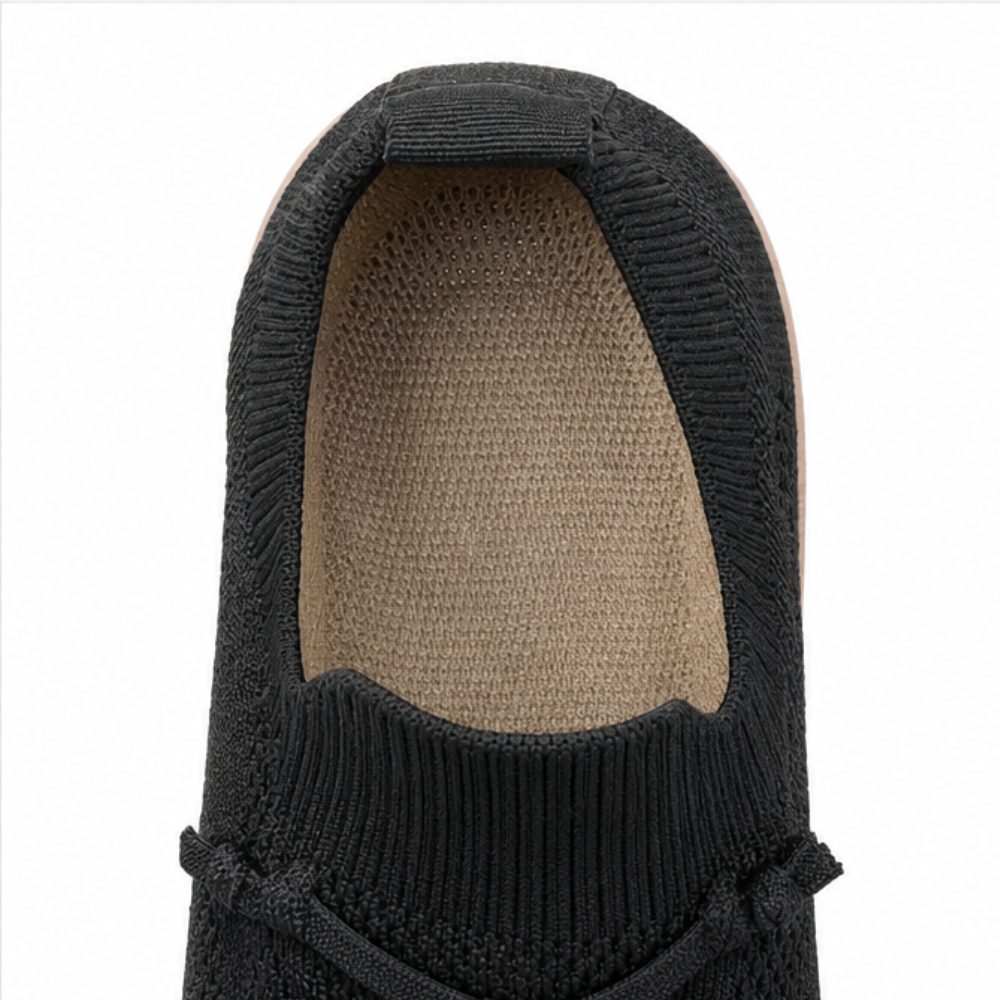 Damen Strick Slip-On Sneaker mit dicker Polstersohle