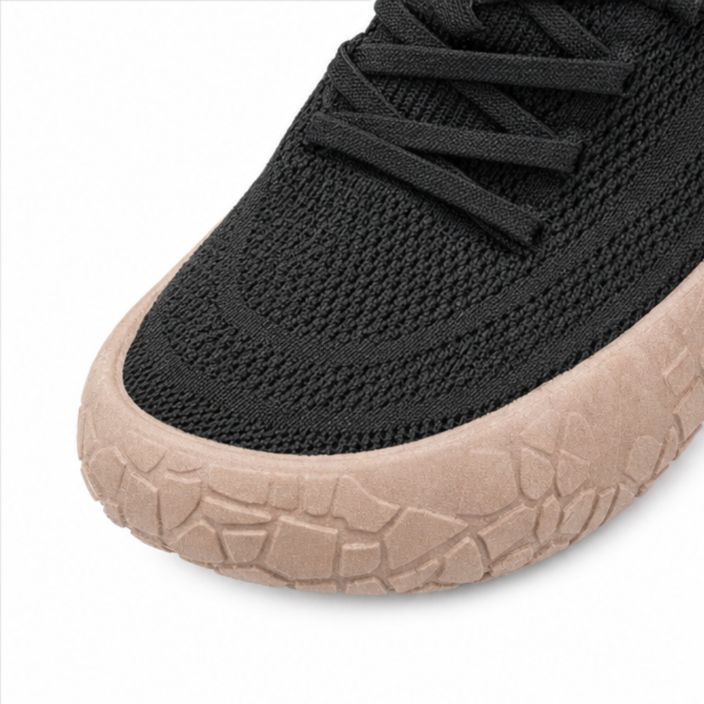 Damen Strick Slip-On Sneaker mit dicker Polstersohle