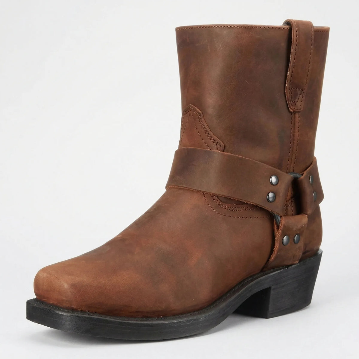 Westernstiefel Herren mit Nietenriemen und Blockabsatz