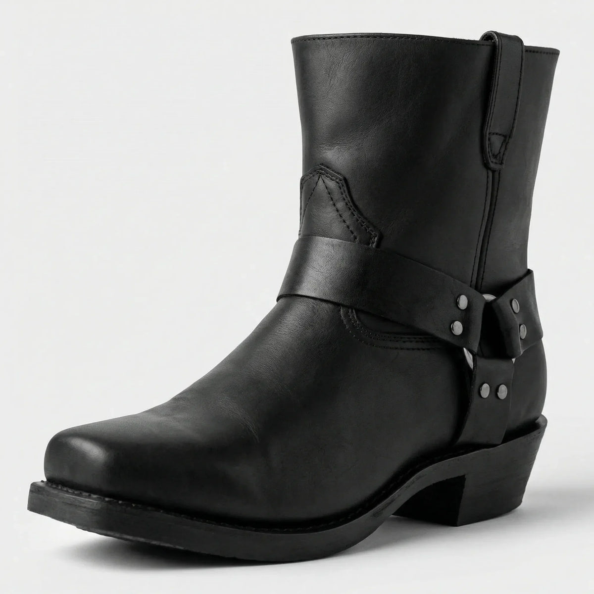 Westernstiefel Herren mit Nietenriemen und Blockabsatz
