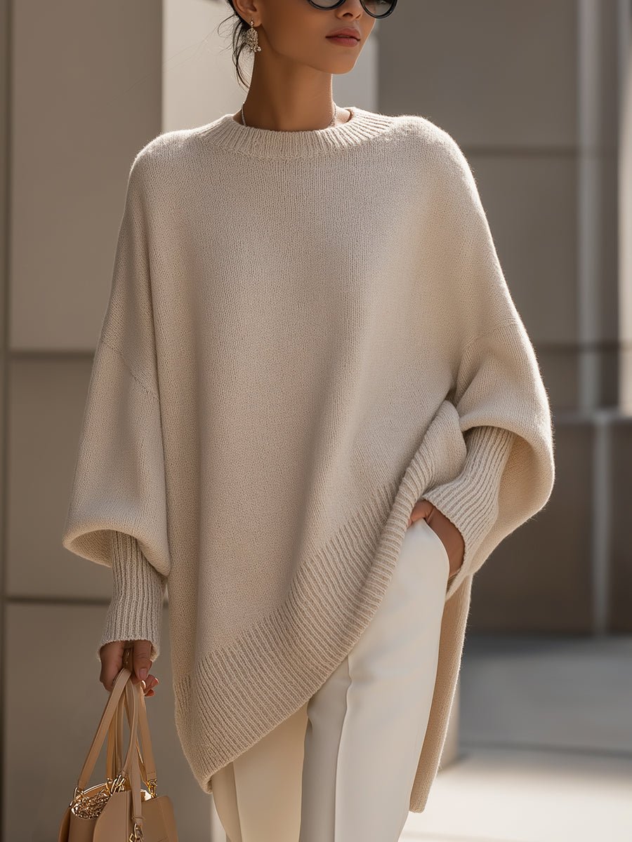 Oversized Strickpullover Mit Fließendem Fall