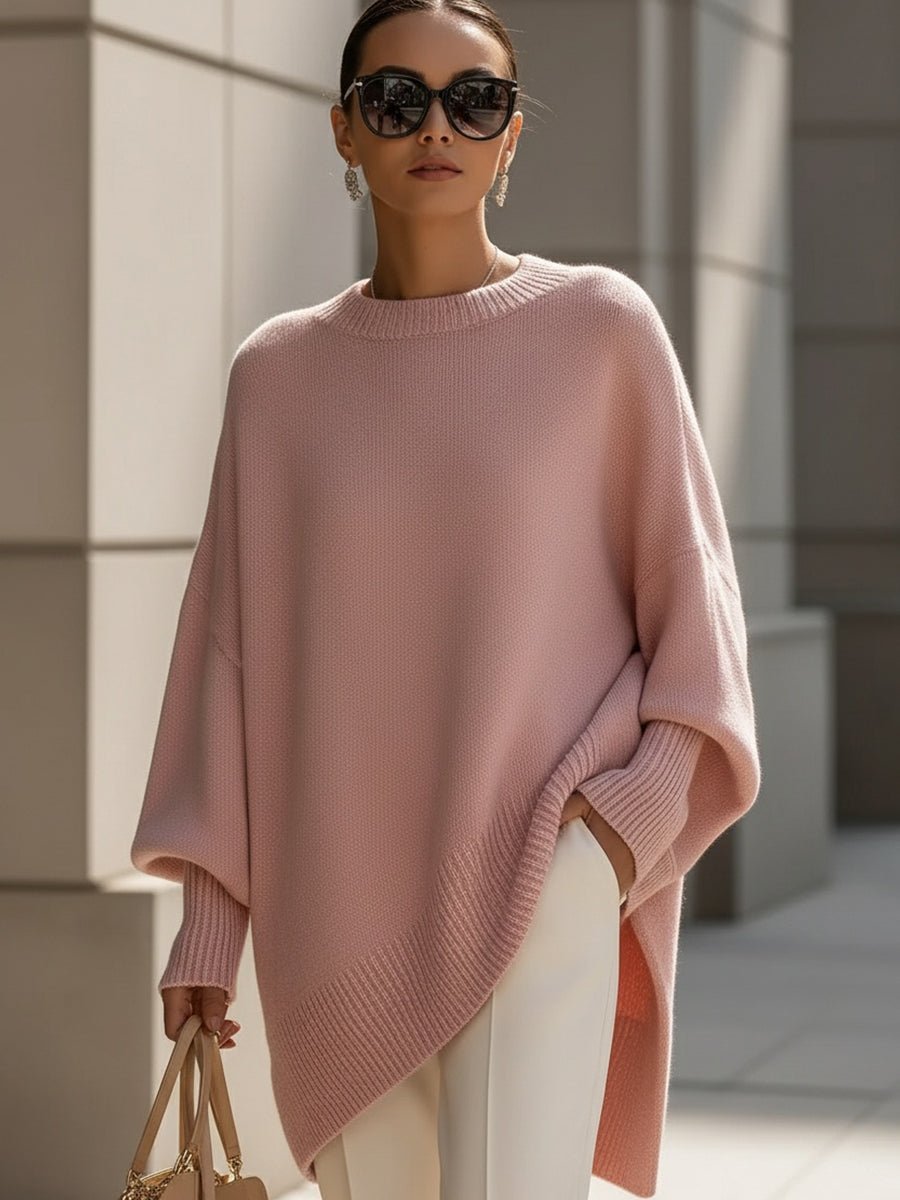 Oversized Strickpullover Mit Fließendem Fall