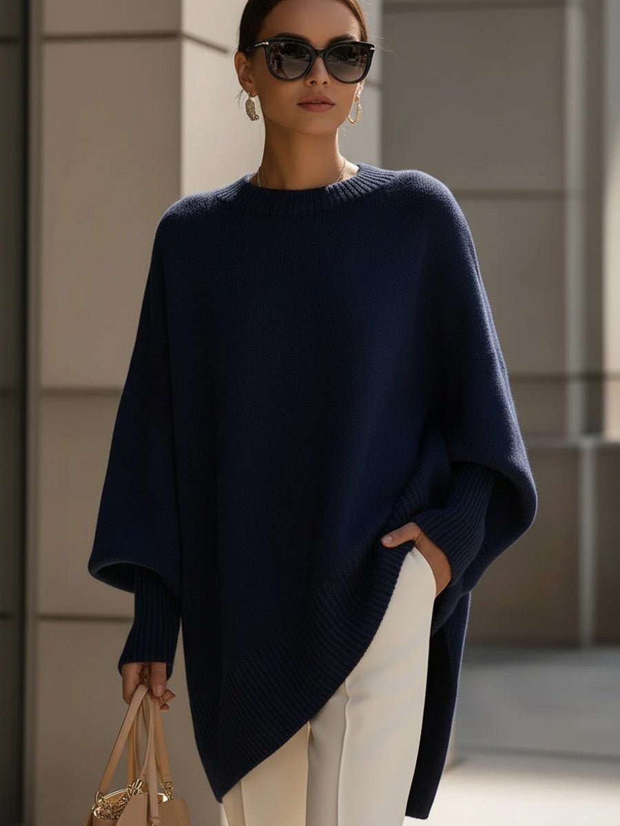 Oversized Strickpullover Mit Fließendem Fall