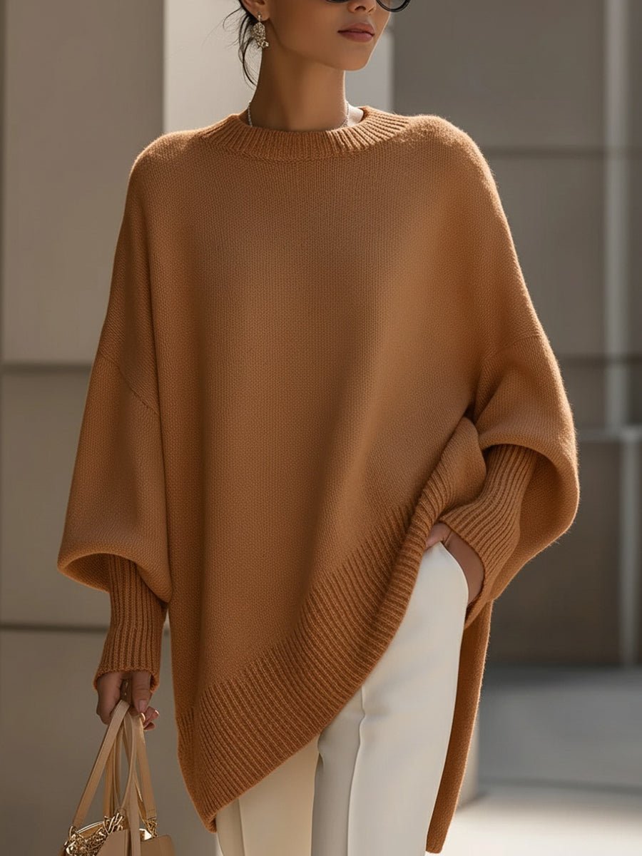 Oversized Strickpullover Mit Fließendem Fall