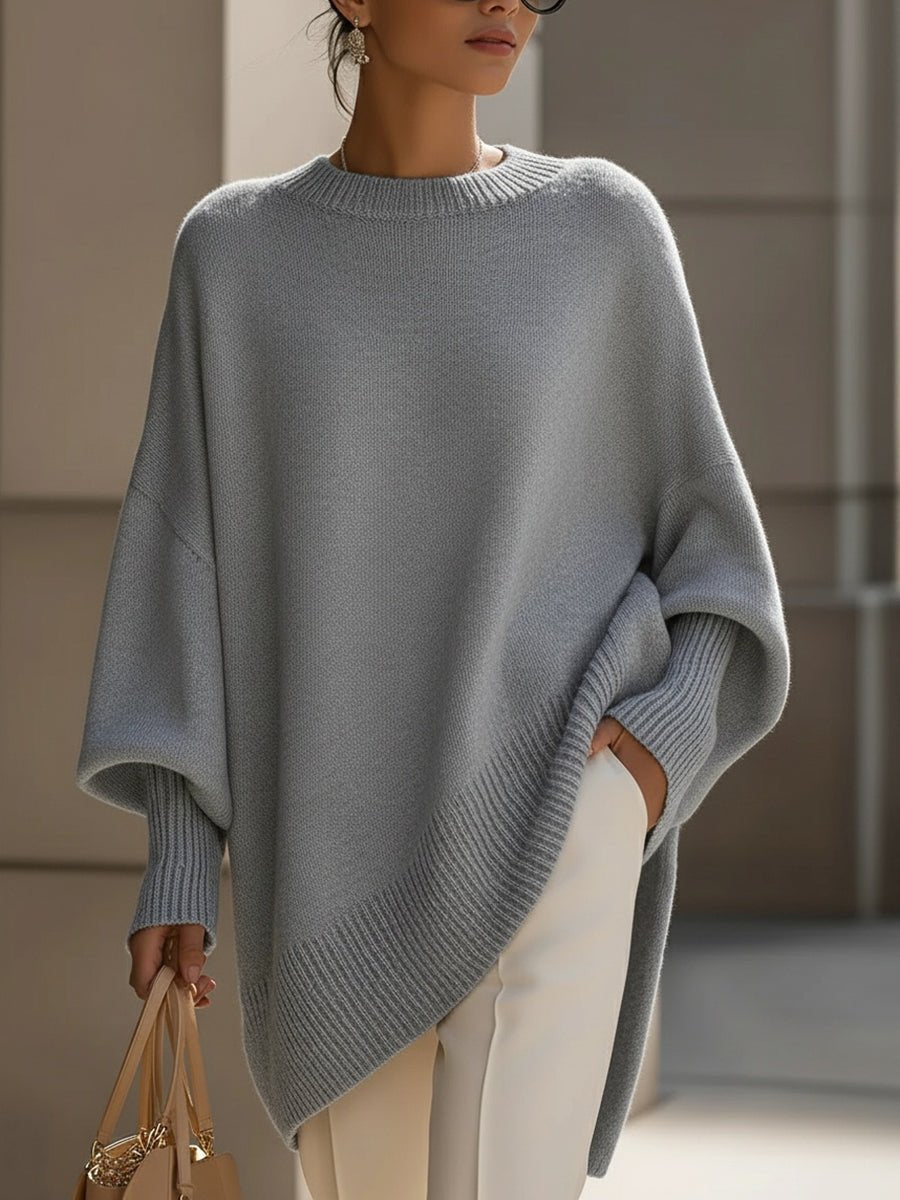 Oversized Strickpullover Mit Fließendem Fall